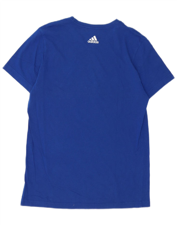 Adidas Hombre Camiseta Gráfica Top Azul Medio