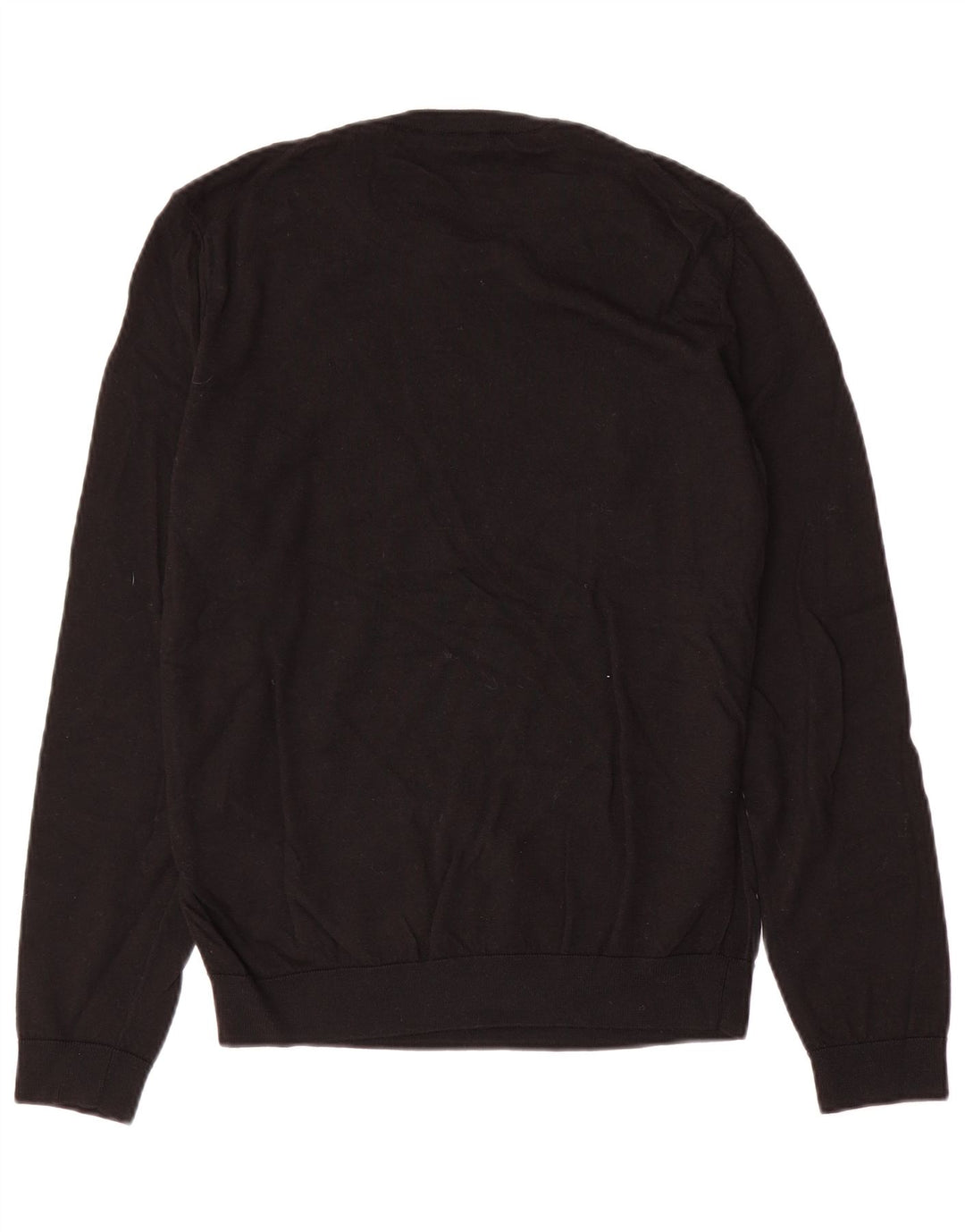 Hugo Boss Hombre Jersey De Cuello Redondo Jersey De Lana Negra Mediana