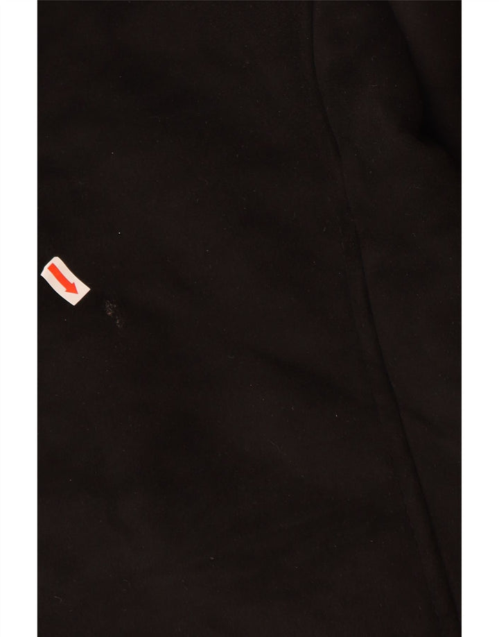 ZARA Mujer Sherpa Biker Jacket UK 44 Mediano Negro Poliéster