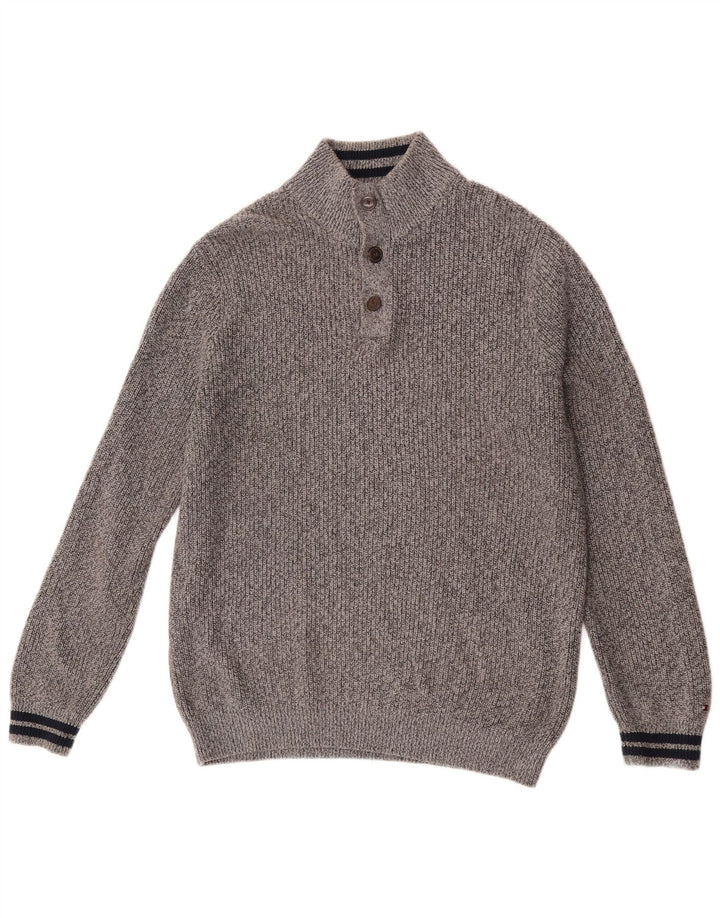 Tommy Hilfiger Jersey con cuello y botones para hombre XL Algodón gris
