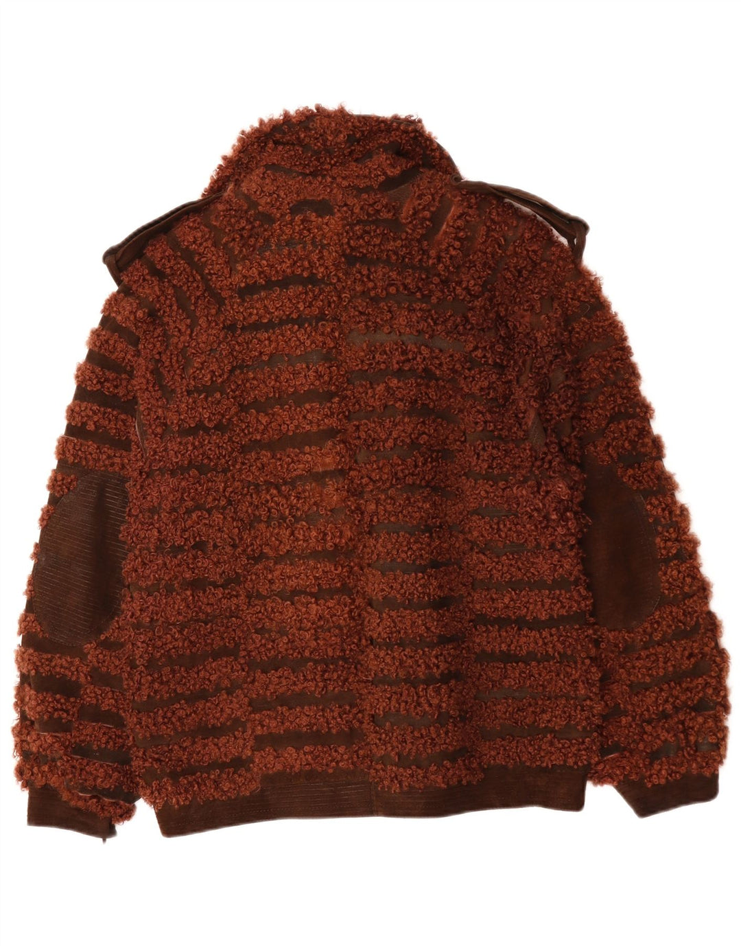 VINTAGE chaqueta bomber para mujer Reino Unido 16 rayas marrones grandes