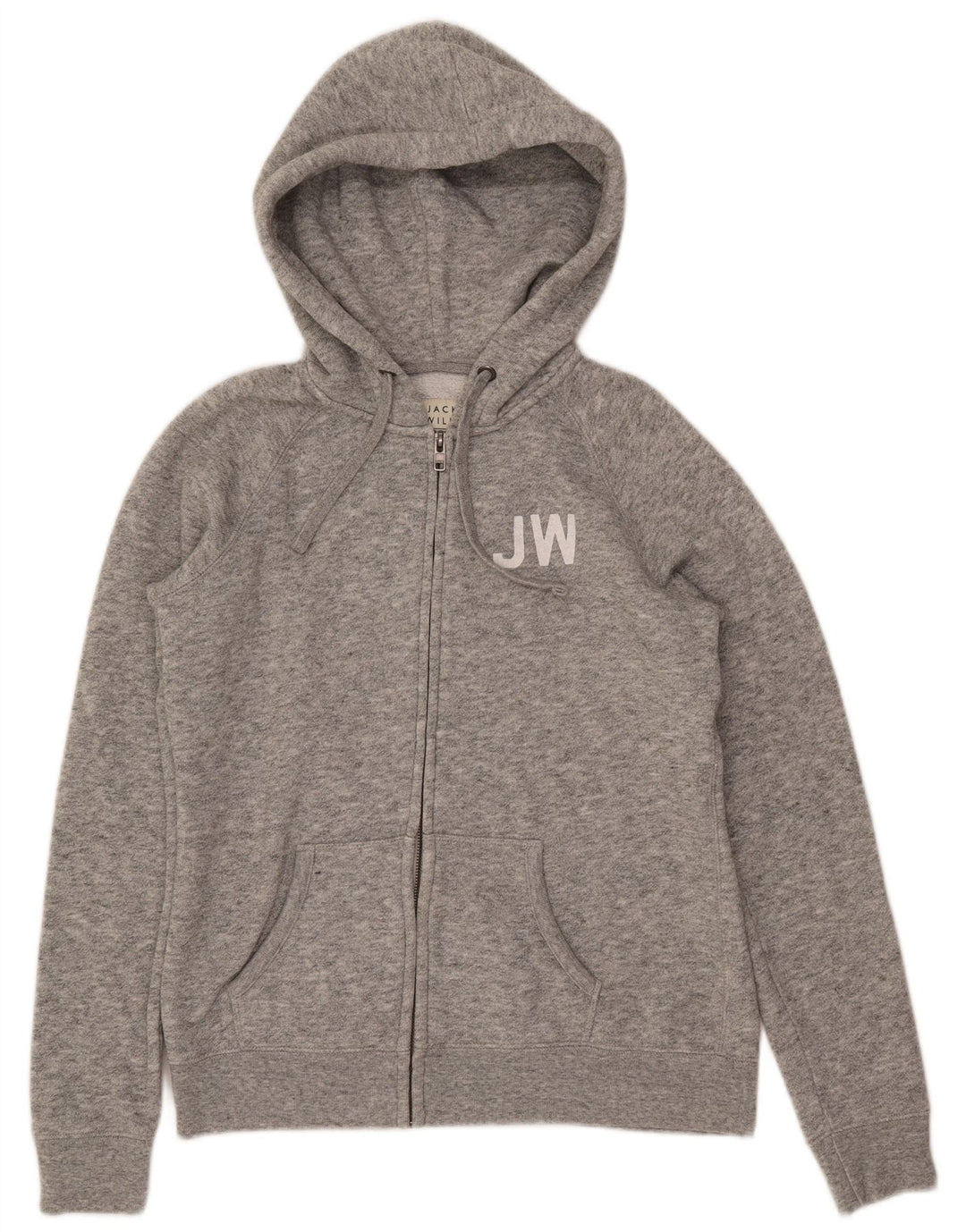 JACK WILLS Suéter con capucha y cremallera para mujer Reino Unido 44 Poliéster moteado gris grande
