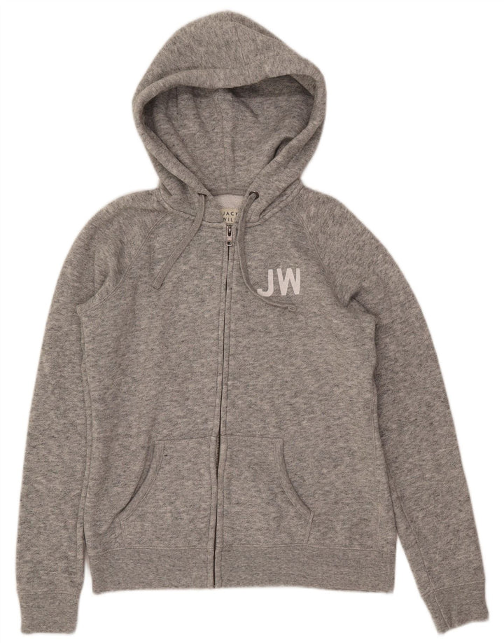 JACK WILLS Suéter con capucha y cremallera para mujer Reino Unido 44 Poliéster moteado gris grande