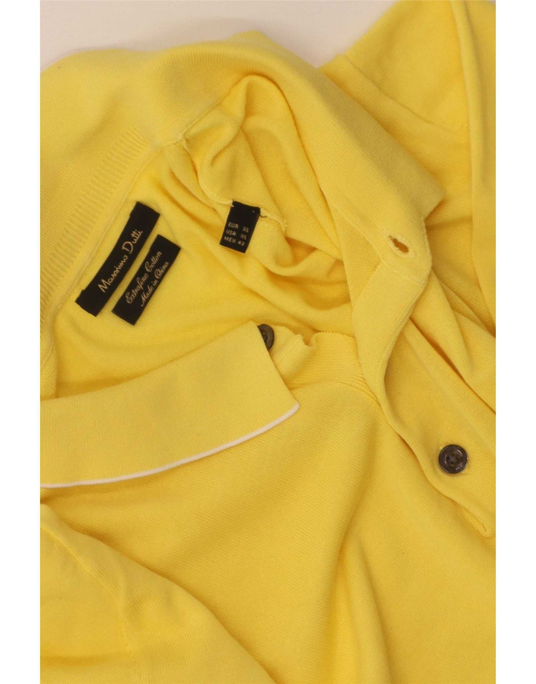 Polo Massimo Dutti Hombre XL Amarillo Algodón