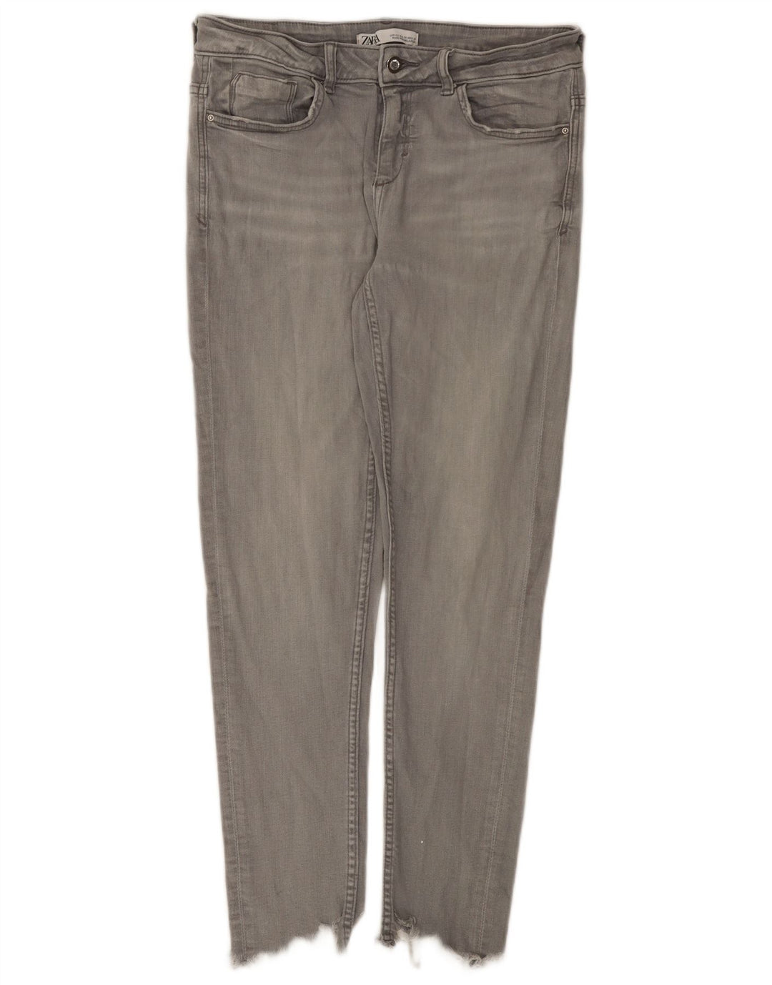 Zara Jeans Slim Mujer EU 40 Medium W30 L27 Algodón Gris