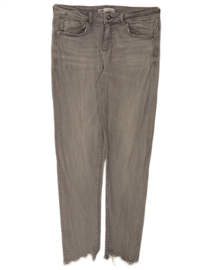 Zara Jeans Slim Mujer EU 40 Medium W30 L27 Algodón Gris