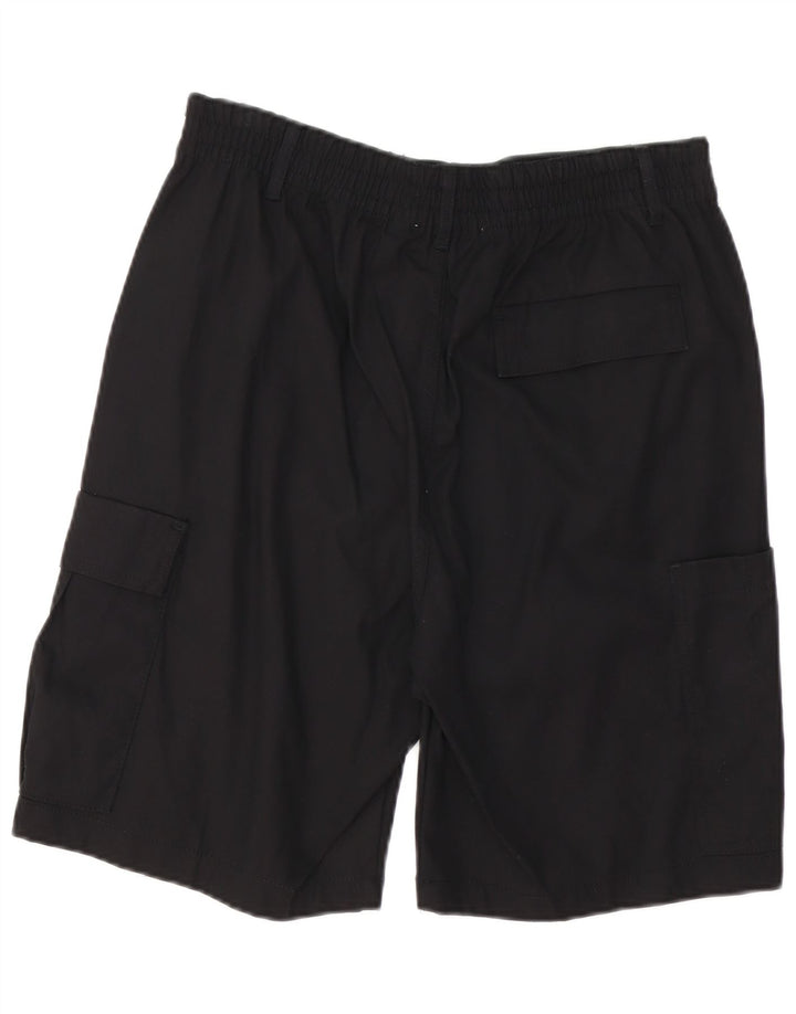 Zara Mens Cargo Shorts EU 42 Grande W32 Algodón Negro