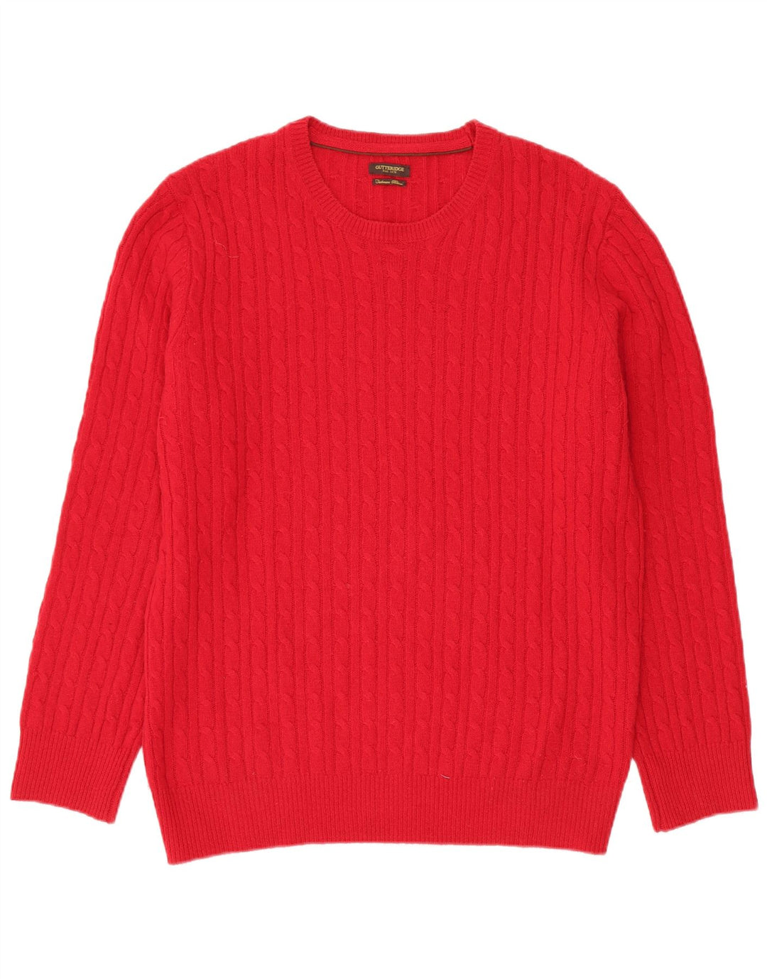 GUTTERIDGE Suéter tipo jersey con cuello redondo para hombre 2XL Rojo