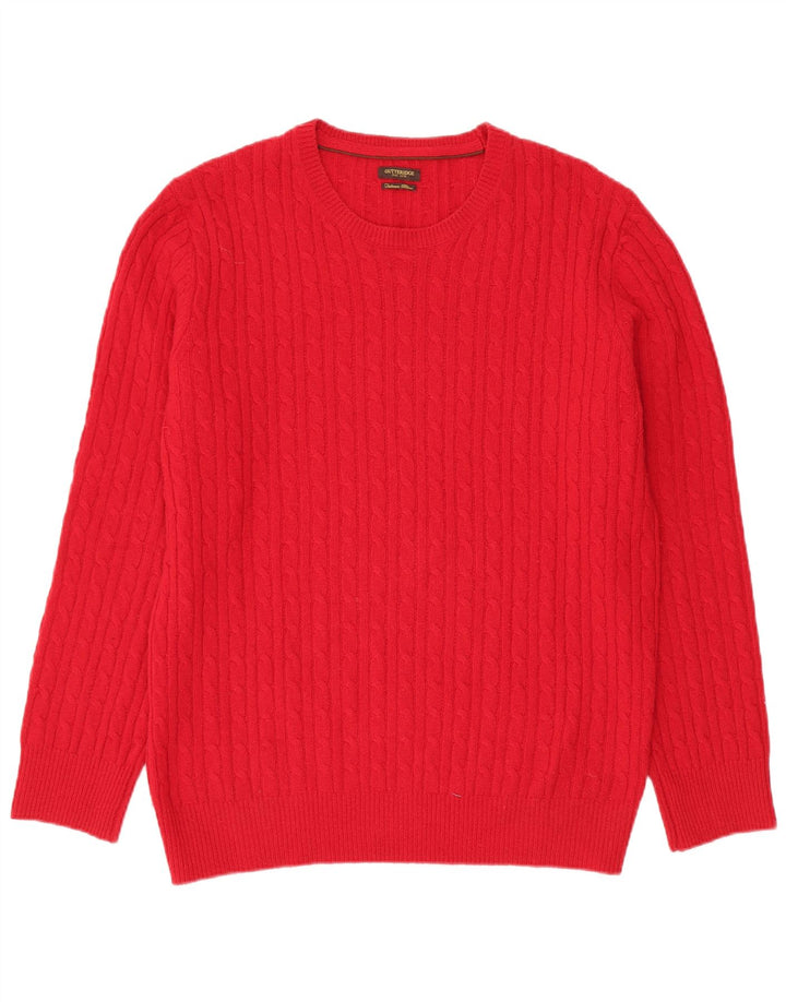 GUTTERIDGE Suéter tipo jersey con cuello redondo para hombre 2XL Rojo
