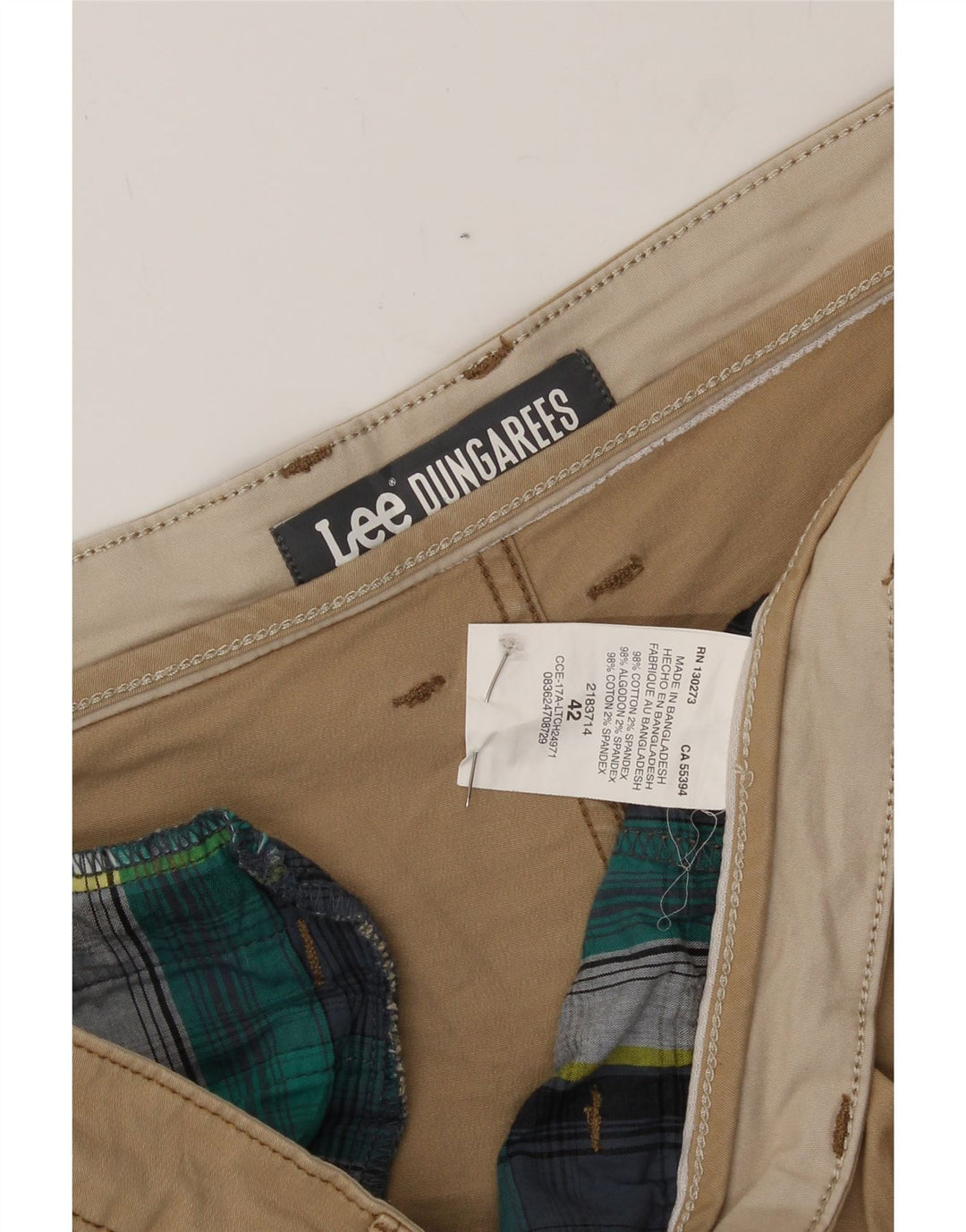 LEE Mens Chino Shorts W42 2XL Beige Cotton Vintage Lee and Second-Hand Lee from Messina Hembry 