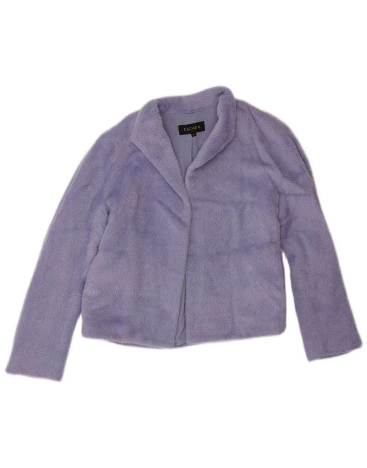 Escada Chaqueta tipo blazer abierta extragrande para mujer EU 36 Small Purple Lana de alpaca