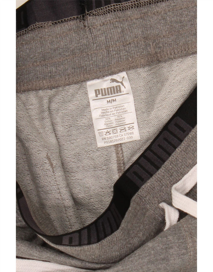 Pantalones cortos deportivos con gráficos Puma para hombre de algodón gris medio