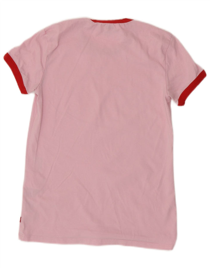 LEVI'S Camiseta gráfica extragrande para mujer UK 6 XS Algodón rosa