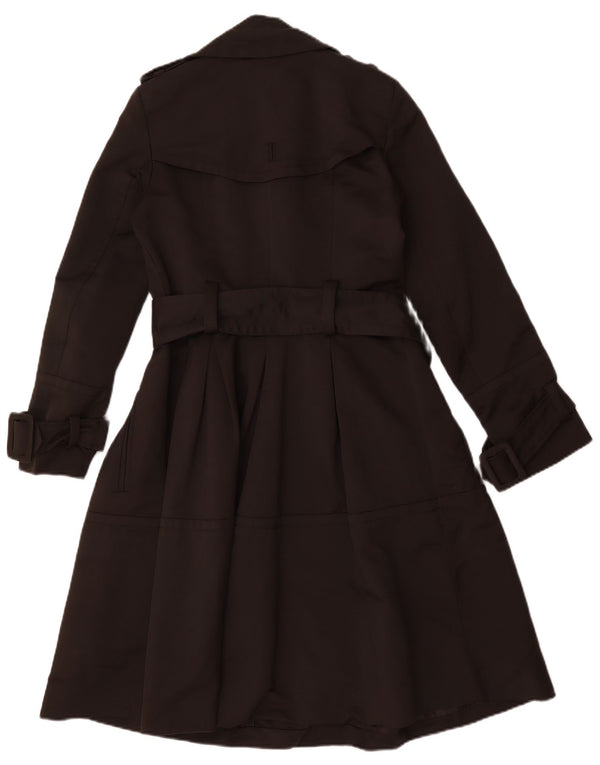 Zara Mujer Gabardina De Doble Botonadura UK 40 Small Marrón