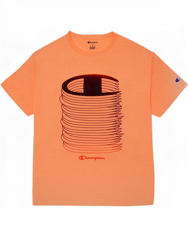 Champion Camiseta gráfica para hombre Top grande de algodón naranja