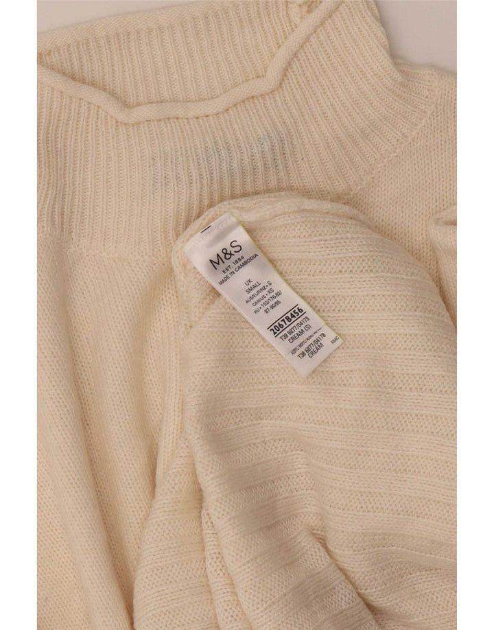 Marks & Spencer Suéter con Cuello Alto para Mujer UK 10 Small Beige