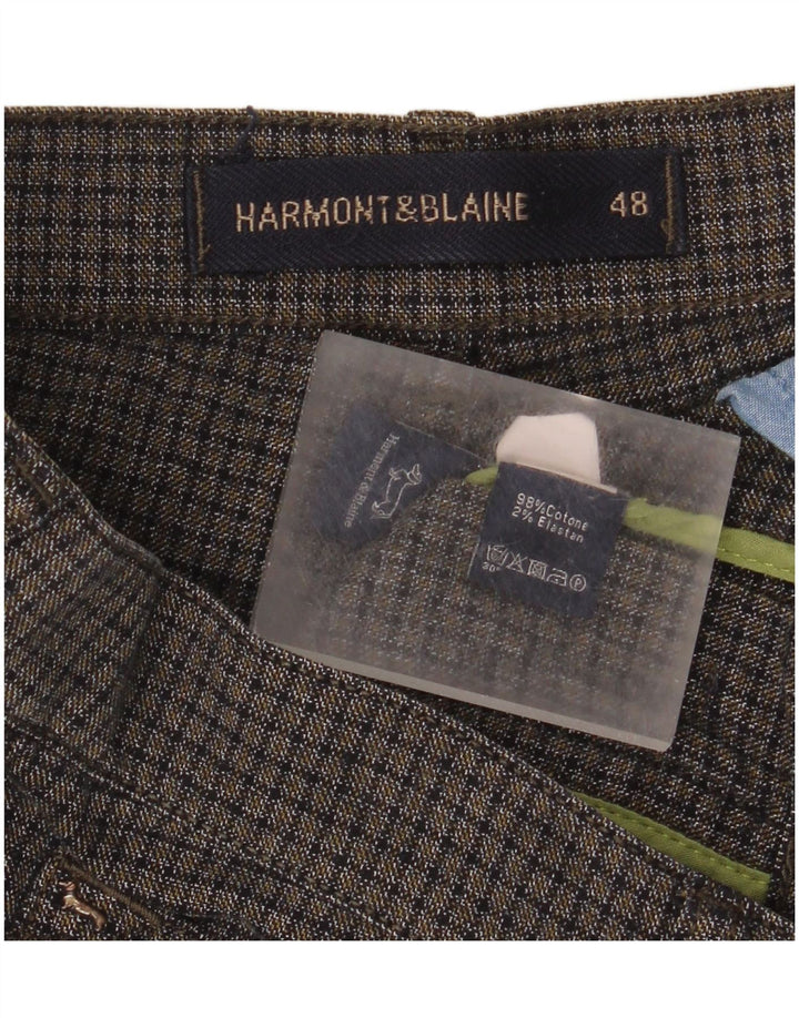 Harmont & Blaine Pantalones casuales para hombre IT 48 Medium W34 L34 Grey Check
