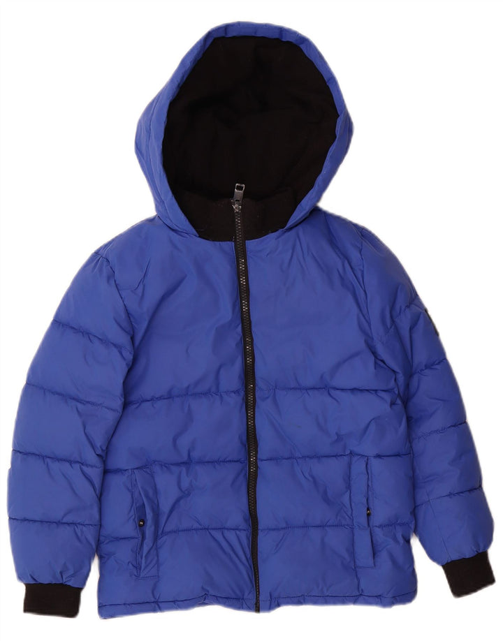Diesel Chaqueta acolchada con capucha y gráfico para niños 7-8 años Nylon azul