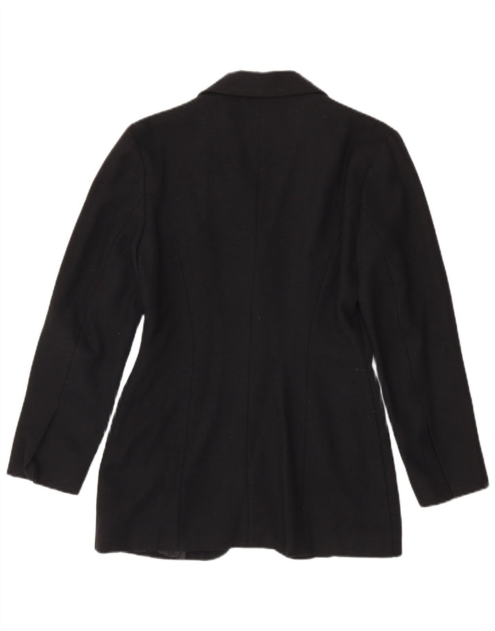 Vintage mujer 4 botones Blazer chaqueta Reino Unido 12 medio negro