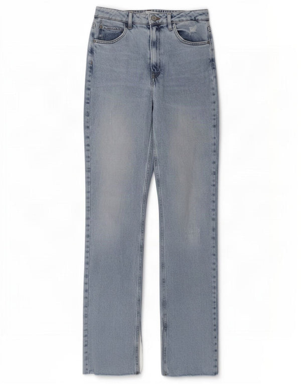 Zara Jeans rectos para mujer EU 38 Small W28 L34 Algodón azul