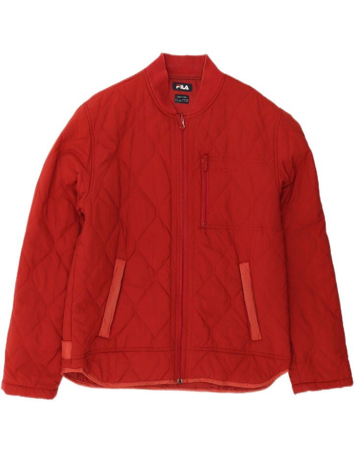 FILA Mens Quilted Jacket UK 40 Large Red Polyamide Vintage Fila and Second-Hand Fila from Messina Hembry 