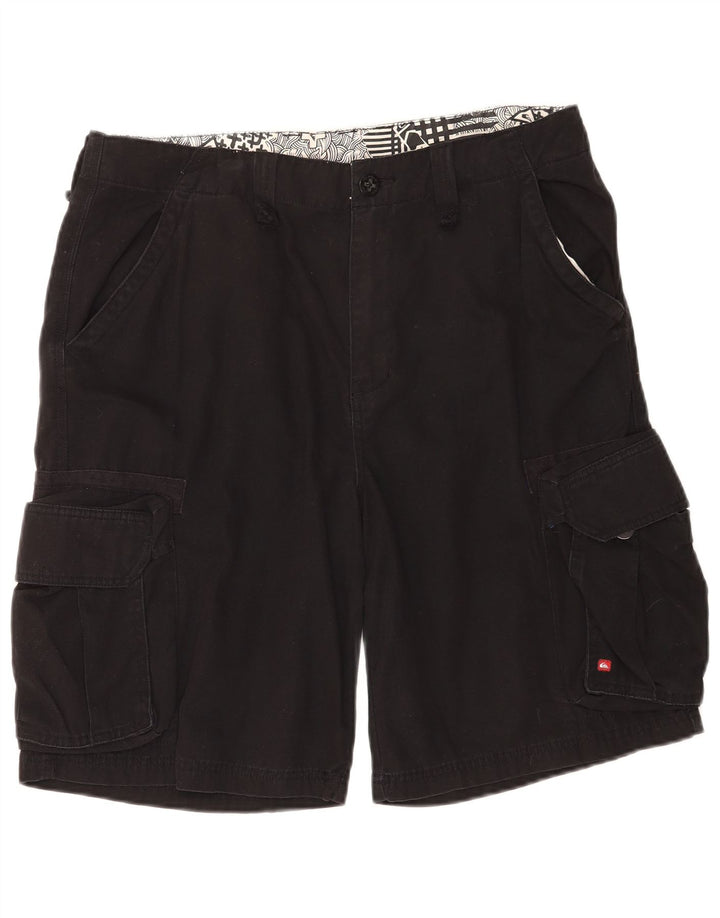 Quiksilver Mens Cargo Shorts W34 Grande Algodón Negro
