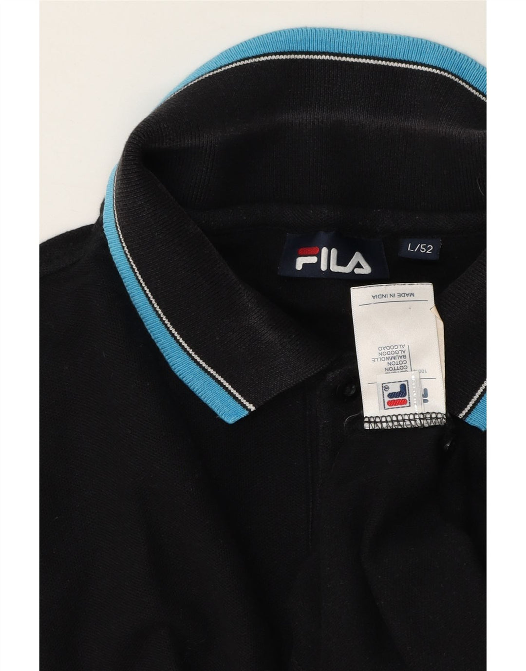 Fila Polo Hombre IT 52 Grande Algodón Negro