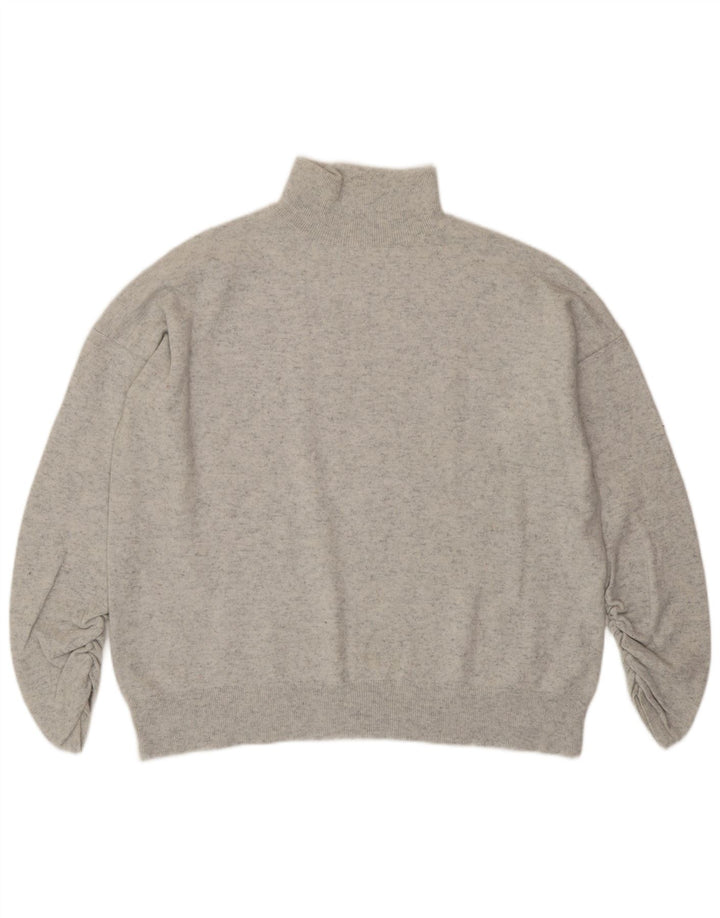 MINT VELVET Suéter tipo jersey con cuello alto para mujer UK 40 Gris medio moteado