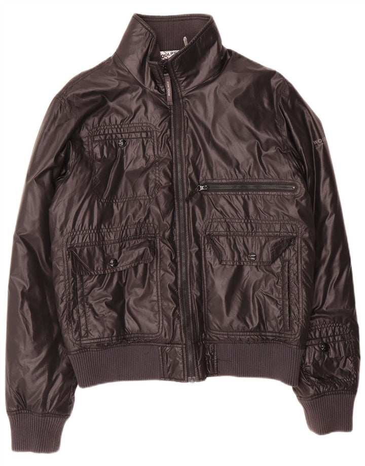 Woolrich Chaqueta Bomber para Hombre UK 38 Mediana Nylon Negro