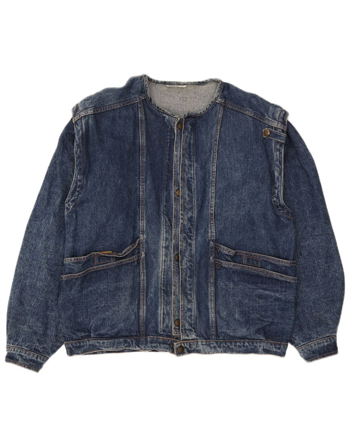 Vintage hombres chaqueta de mezclilla Reino Unido 40 azul grande