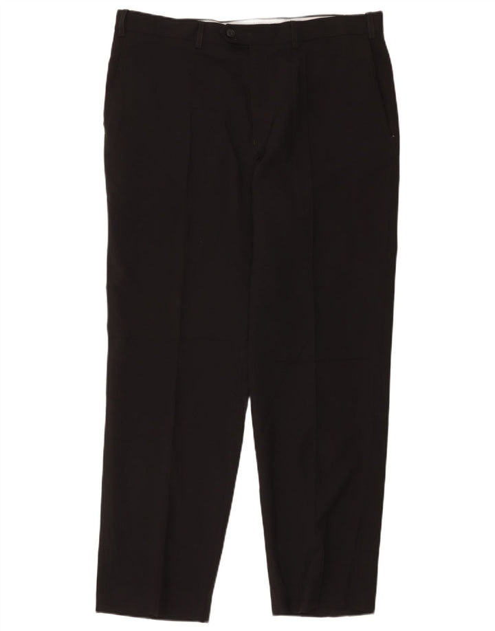Marks & Spencer Pantalón de traje recto para hombre W36 L31 Poliéster negro