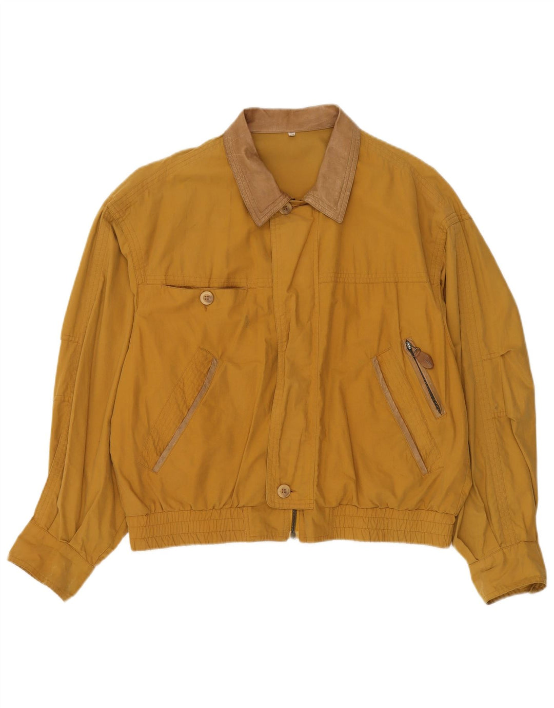 Ciao Mens Bomber Jacket IT 50 Grande Amarillo Algodón Clásico