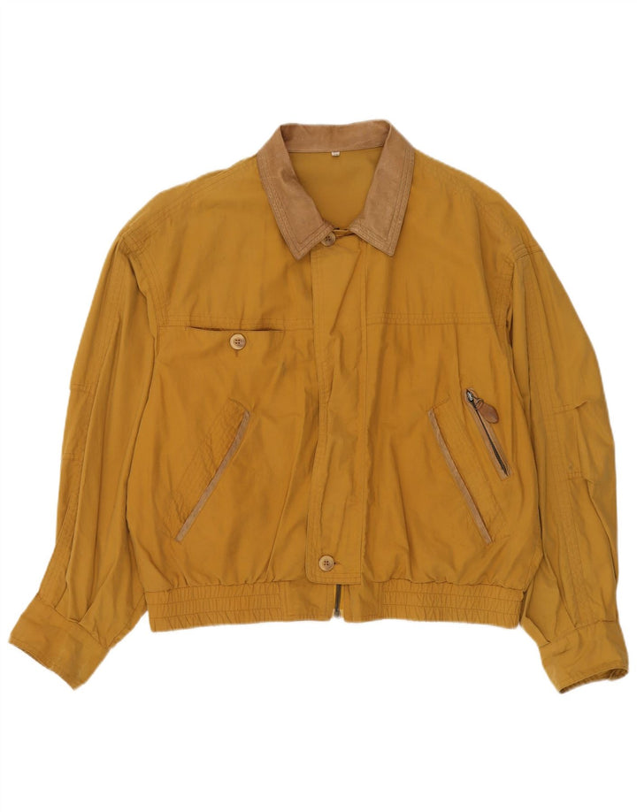 Ciao Mens Bomber Jacket IT 50 Grande Amarillo Algodón Clásico