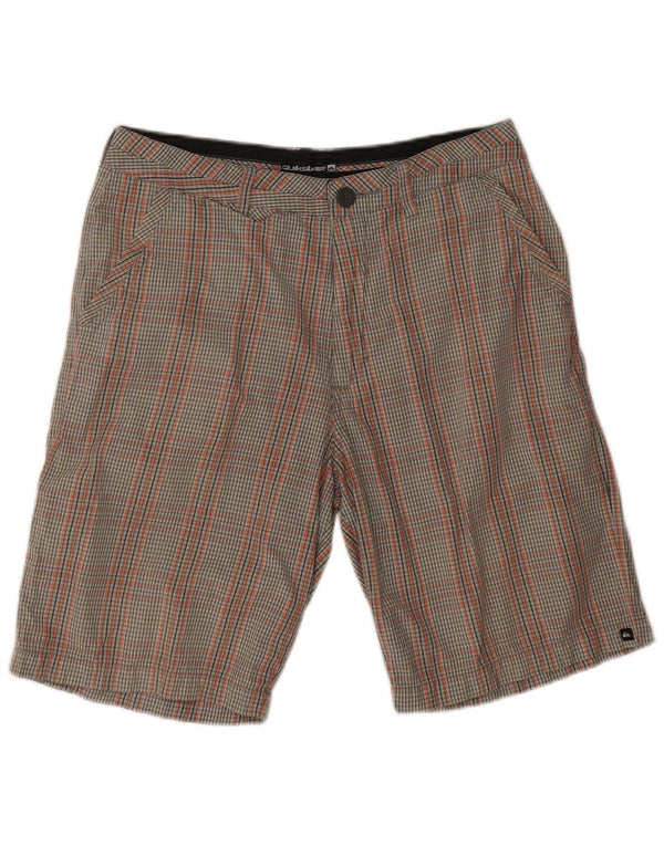 Pantalones cortos chinos Quiksilver para hombre W32 Algodón a cuadros multicolor mediano
