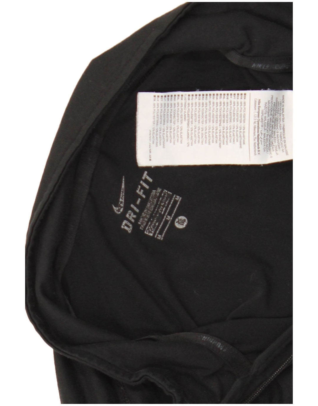 Nike Dri Fit - Chándal con cremallera y cuello para hombre, talla mediana, poliéster negro