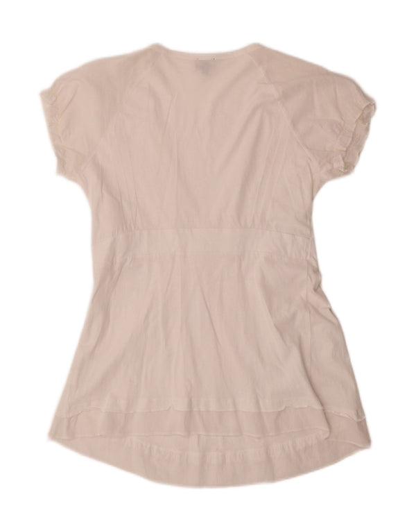 Calvin Klein Jeans Blusa para mujer Top Reino Unido 14 Grande Algodón blanco