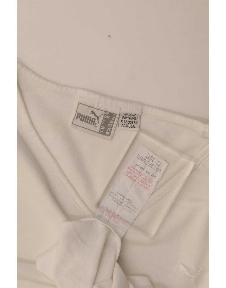 Puma Camiseta para mujer Top UK 14 Medium White Cotton