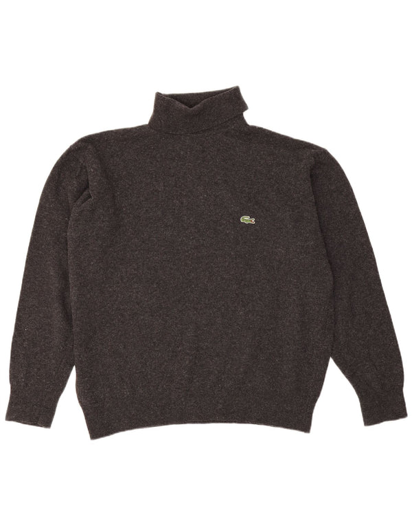 Lacoste Jersey con cuello vuelto para hombre Talla 6 XL Lana de cordero gris