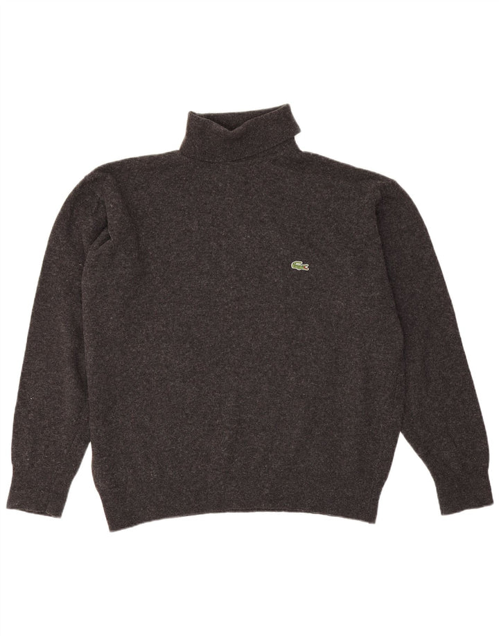 Lacoste Jersey con cuello vuelto para hombre Talla 6 XL Lana de cordero gris