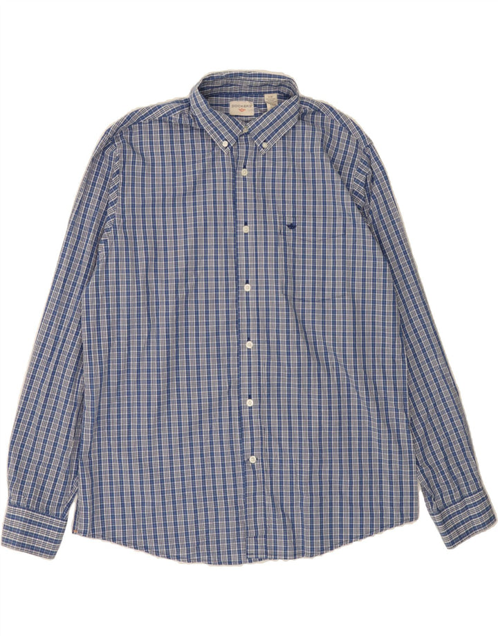 DOCKERS Mens Shirt Large Blue Check Cotton Vintage Dockers and Second-Hand Dockers from Messina Hembry 