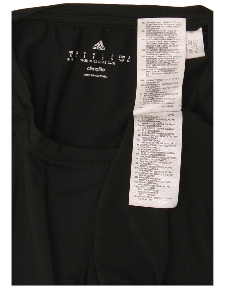 Adidas Mujer Climalite Camiseta Top UK 8/10 Pequeño Negro Poliéster