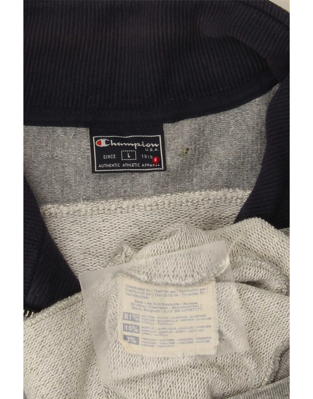 Champion Chaqueta De Chándal Para Hombre Grande Gris Colorblock Algodón
