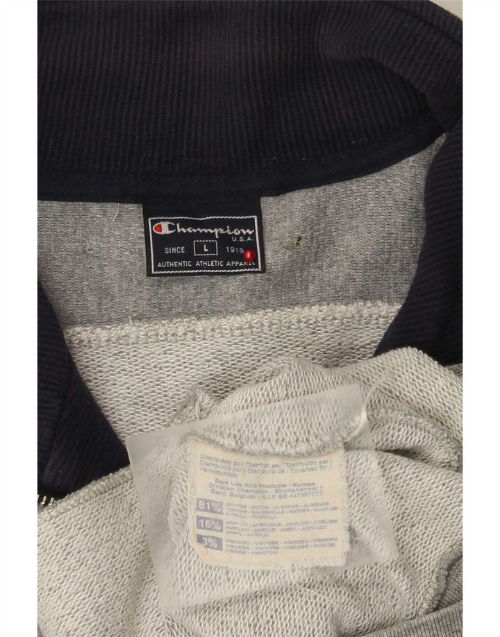 Champion Chaqueta De Chándal Para Hombre Grande Gris Colorblock Algodón
