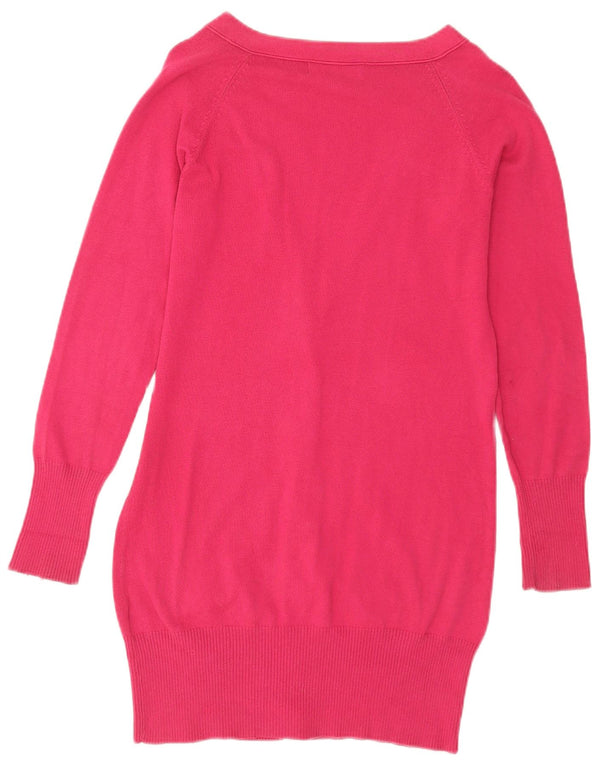 Zara - Cárdigan largo para mujer, talla 40, algodón rosa grande