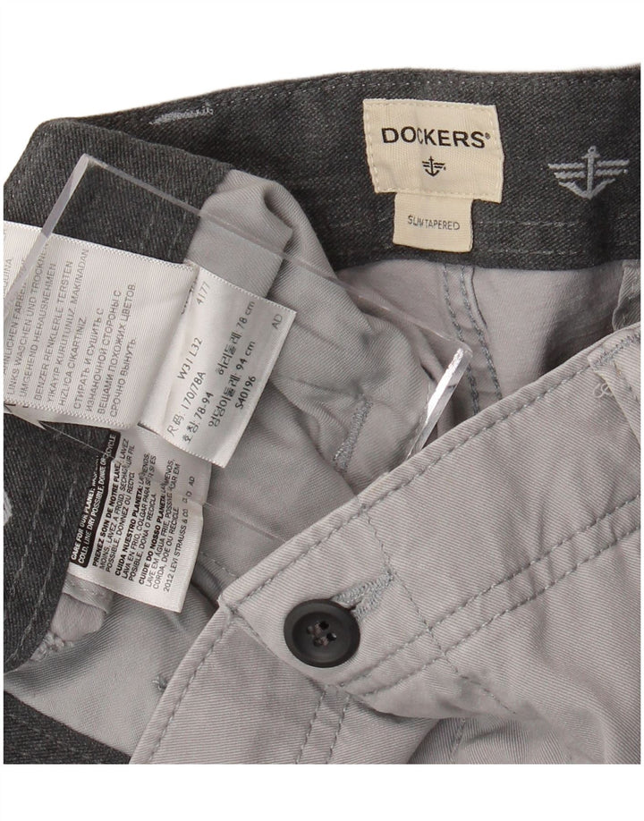 Dockers Pantalones chinos ajustados y cónicos para hombre W31 L32 Algodón gris