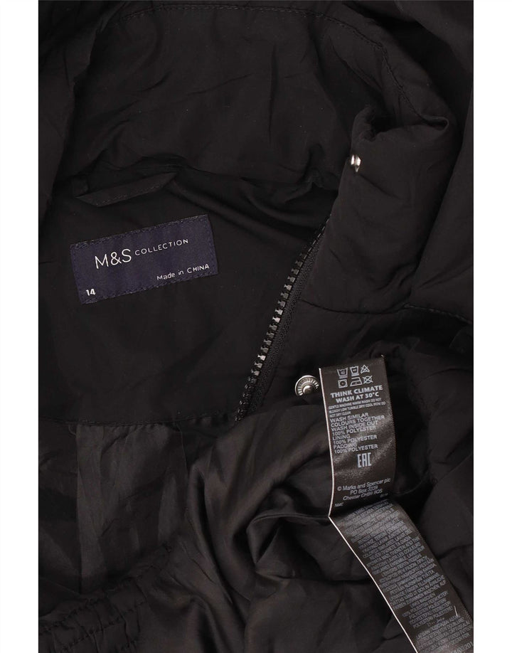 Marks & Spencer Chaqueta Acolchada Extragrande con Capucha para Mujer UK 44 Grande Negro