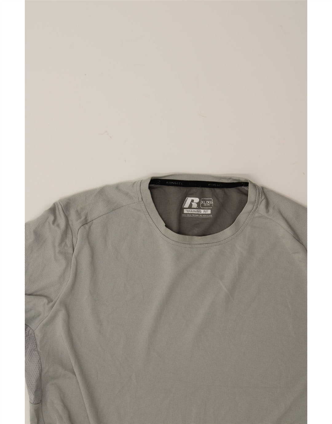 RUSSELL ATHLETIC Mens T-Shirt Top XL Grey Polyester Vintage Russell Athletic and Second-Hand Russell Athletic from Messina Hembry 