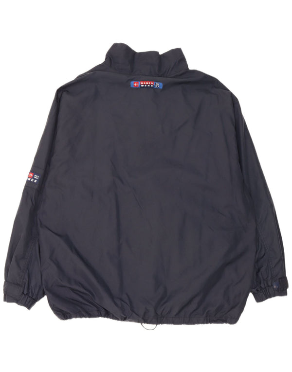 Hanes Chaqueta impermeable estampada holgada para hombre UK 42 XL Azul marino