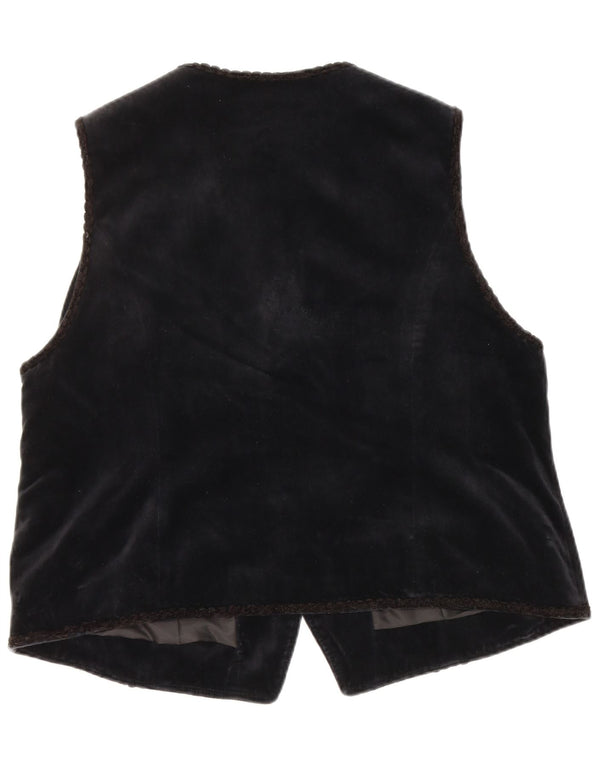Meico Chaleco de Terciopelo para Mujer UK 22 3XL Algodón Negro