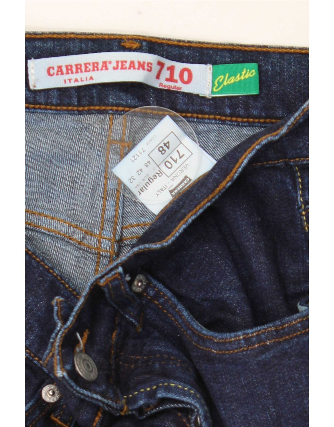 Carrera Jeans rectos regulares para hombre IT 48 Medium W32 L34 Azul marino Algodón